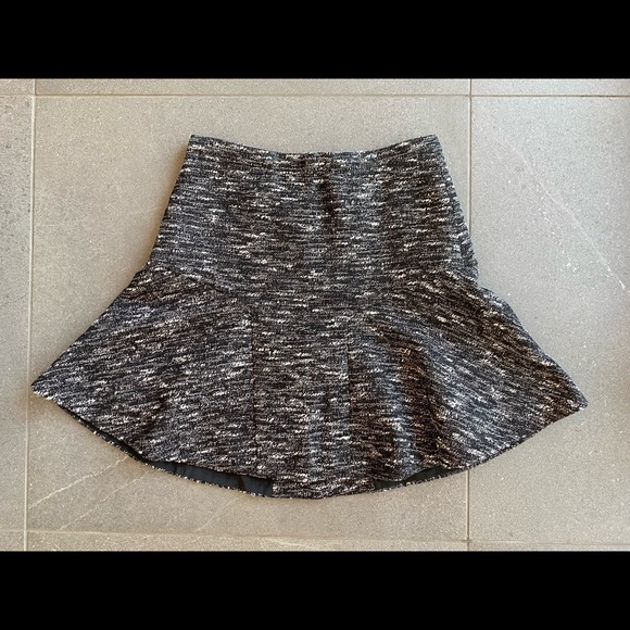 J Crew Fitted Flair Black/White Tweed Skirt, size 0 - Picture 1 of 7